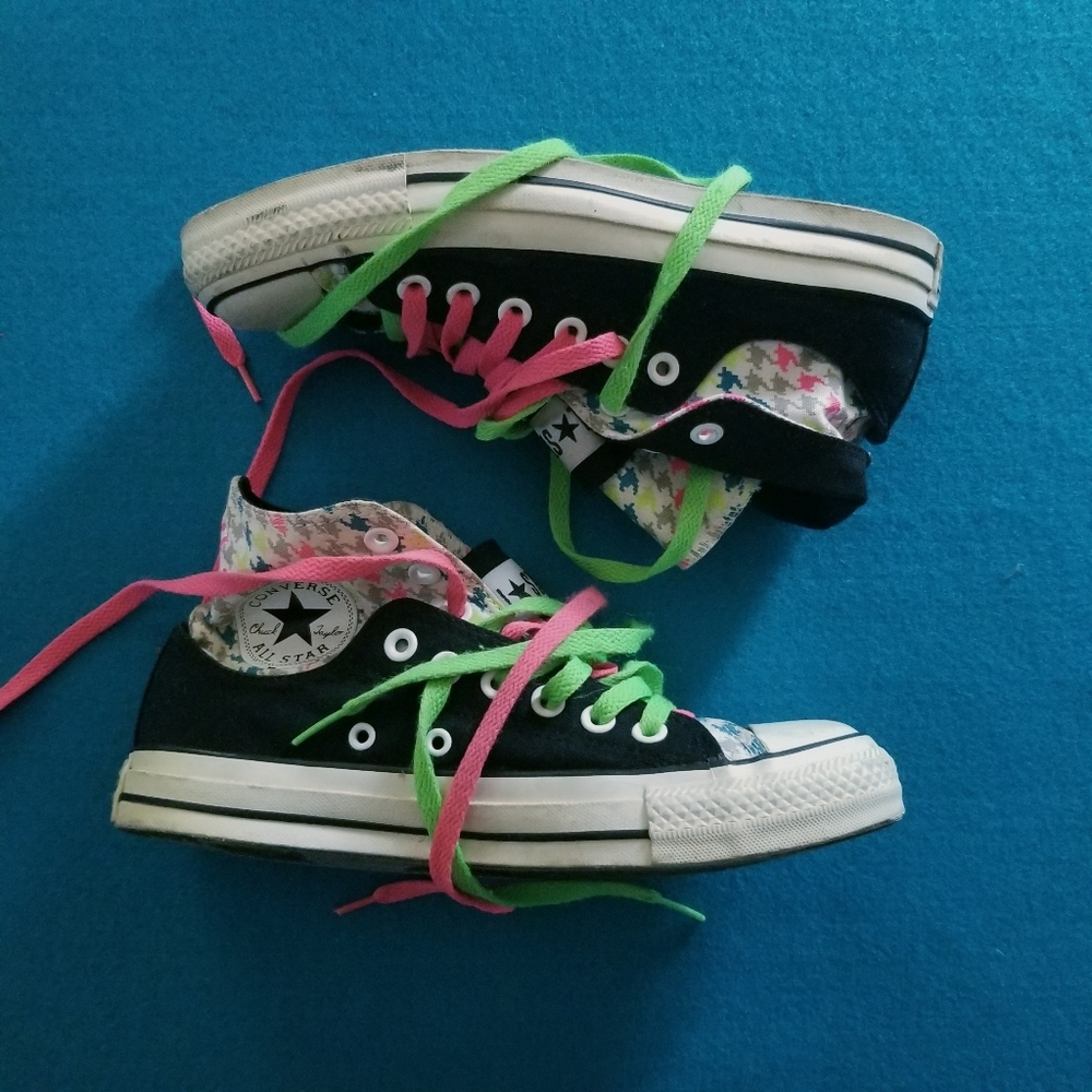 Converse All Star Chuck Taylor 80's Neon Houndstooth Sneakers Shoes Rare - Picture 4 of 5